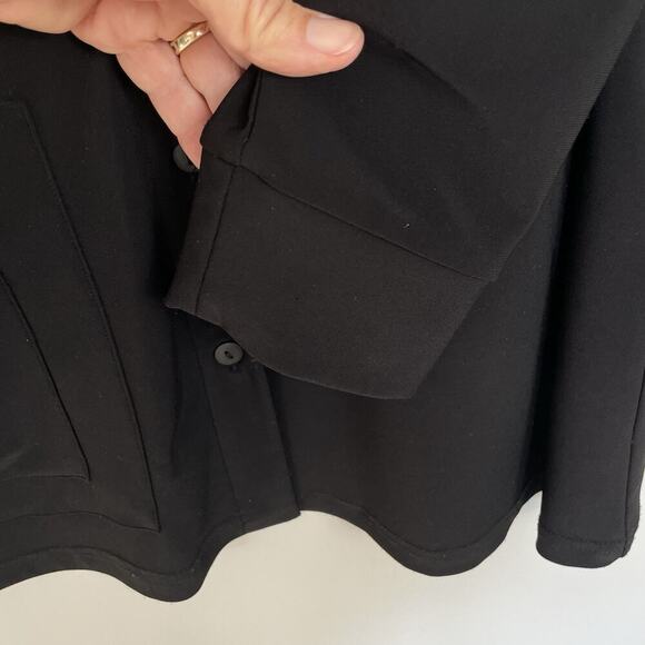 SYMPLI Cardigan Jacket Size 10 Black Slinky Knit Stretch Comfort Casual Career - Picture 8 of 13